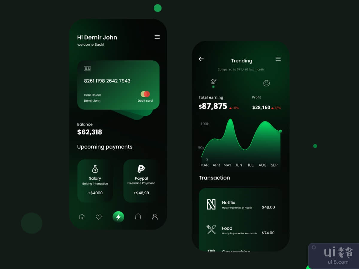  Crypto Finance Mobile App UI Design