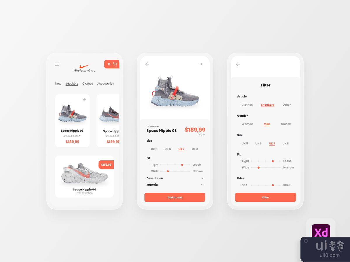 Nike App iOS UI KIT Exploration