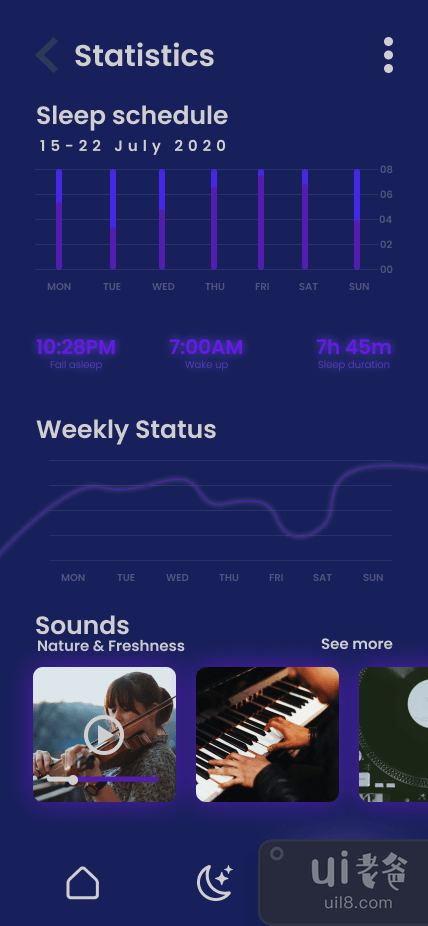 睡眠追踪器应用程序用户界面(Sleep Tracker App UI)插图3