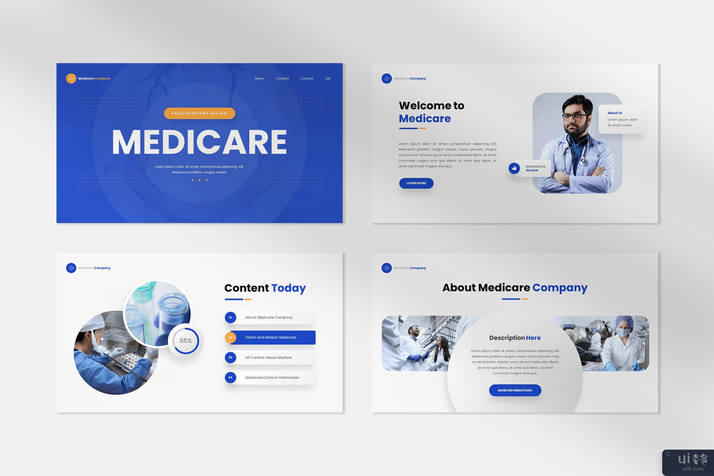 医疗保险谷歌幻灯片模板(Medicare Google Slide Template)插图1