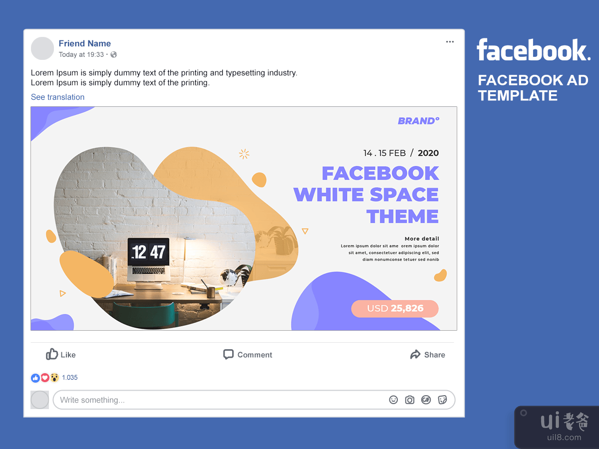 Facebook / 社交媒体广告模板 - 3(Facebook / Social Media Ads Template - 3)插图