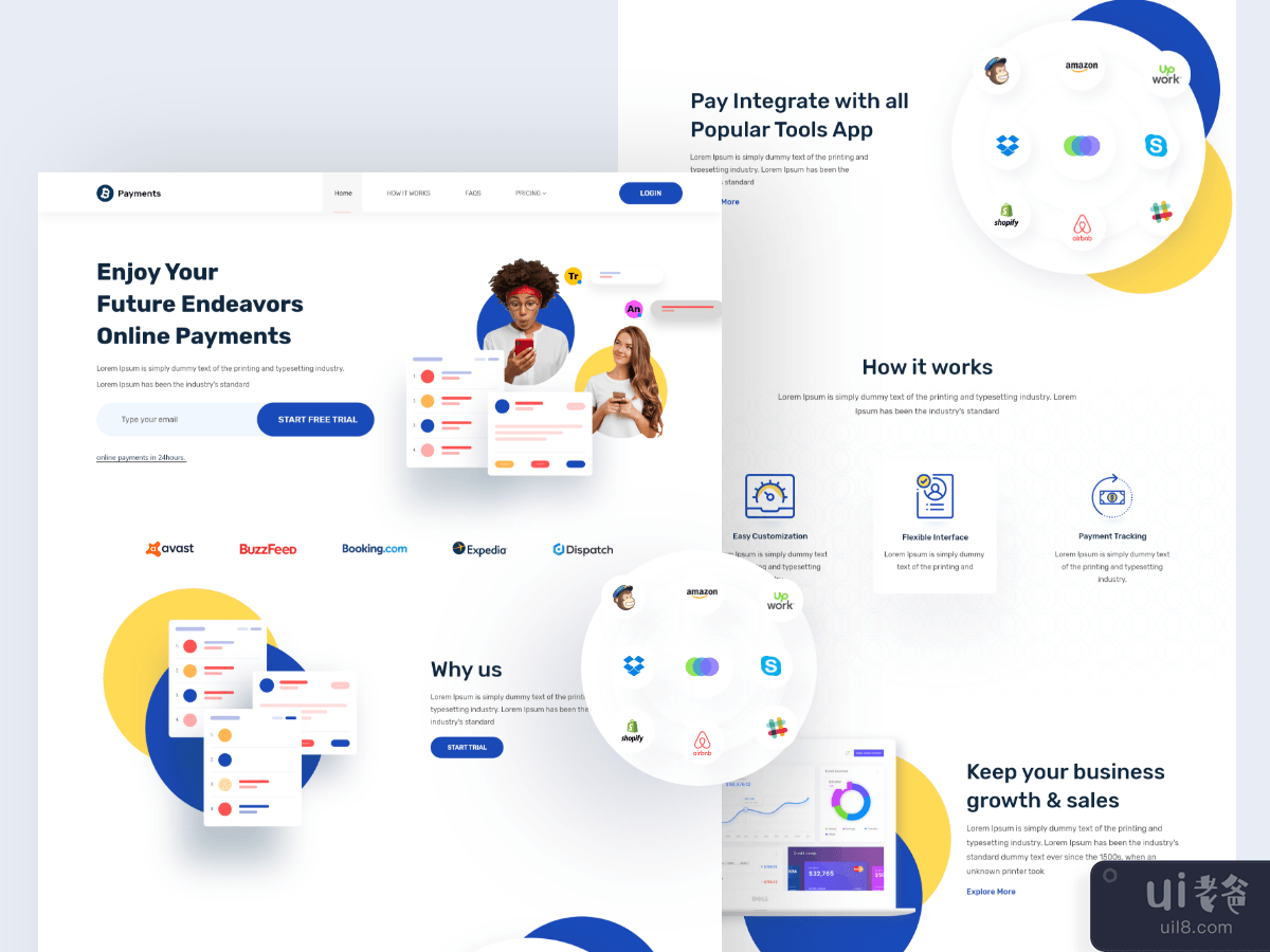 online payments landing page