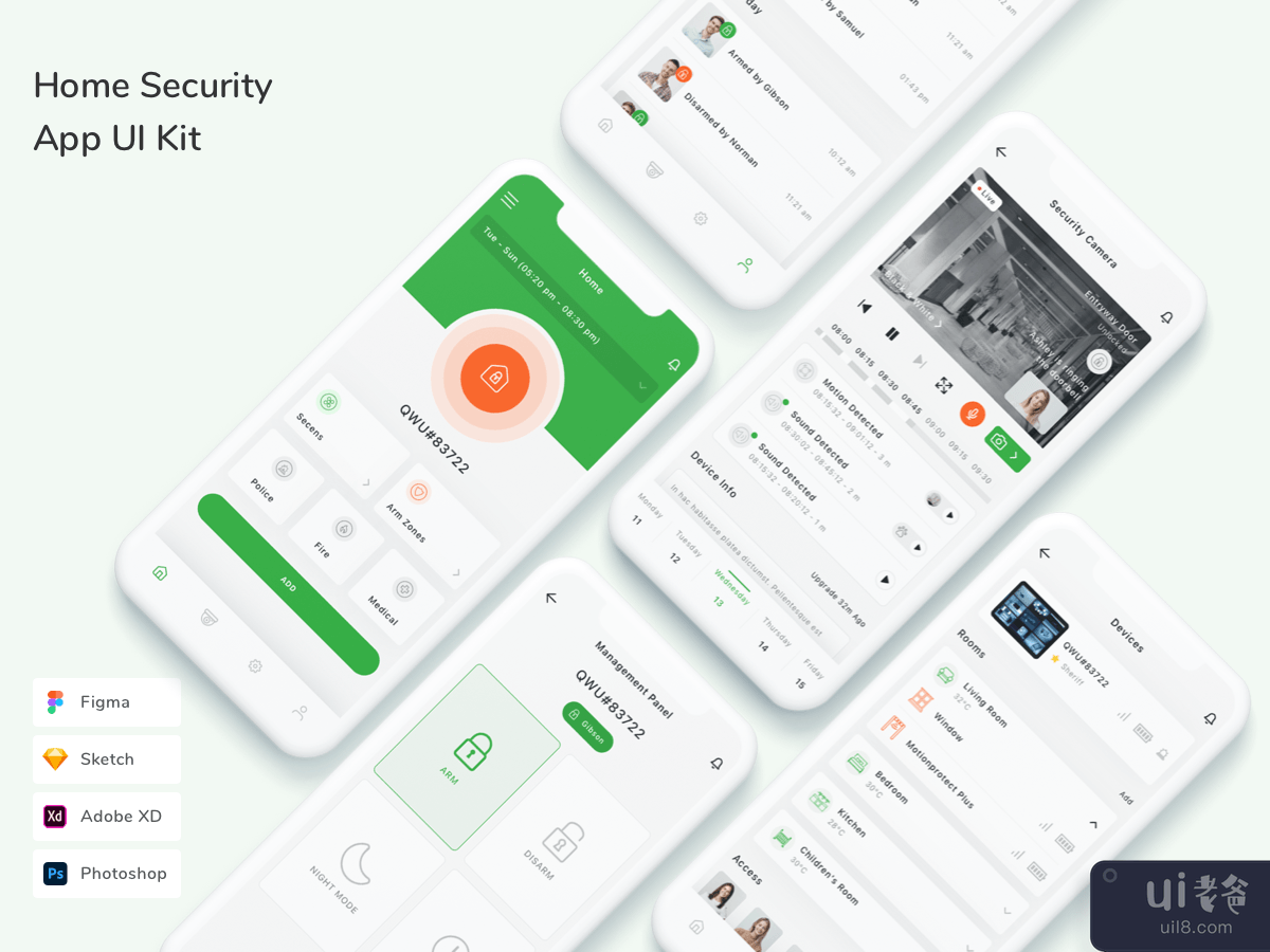 Home Security App UI Kit