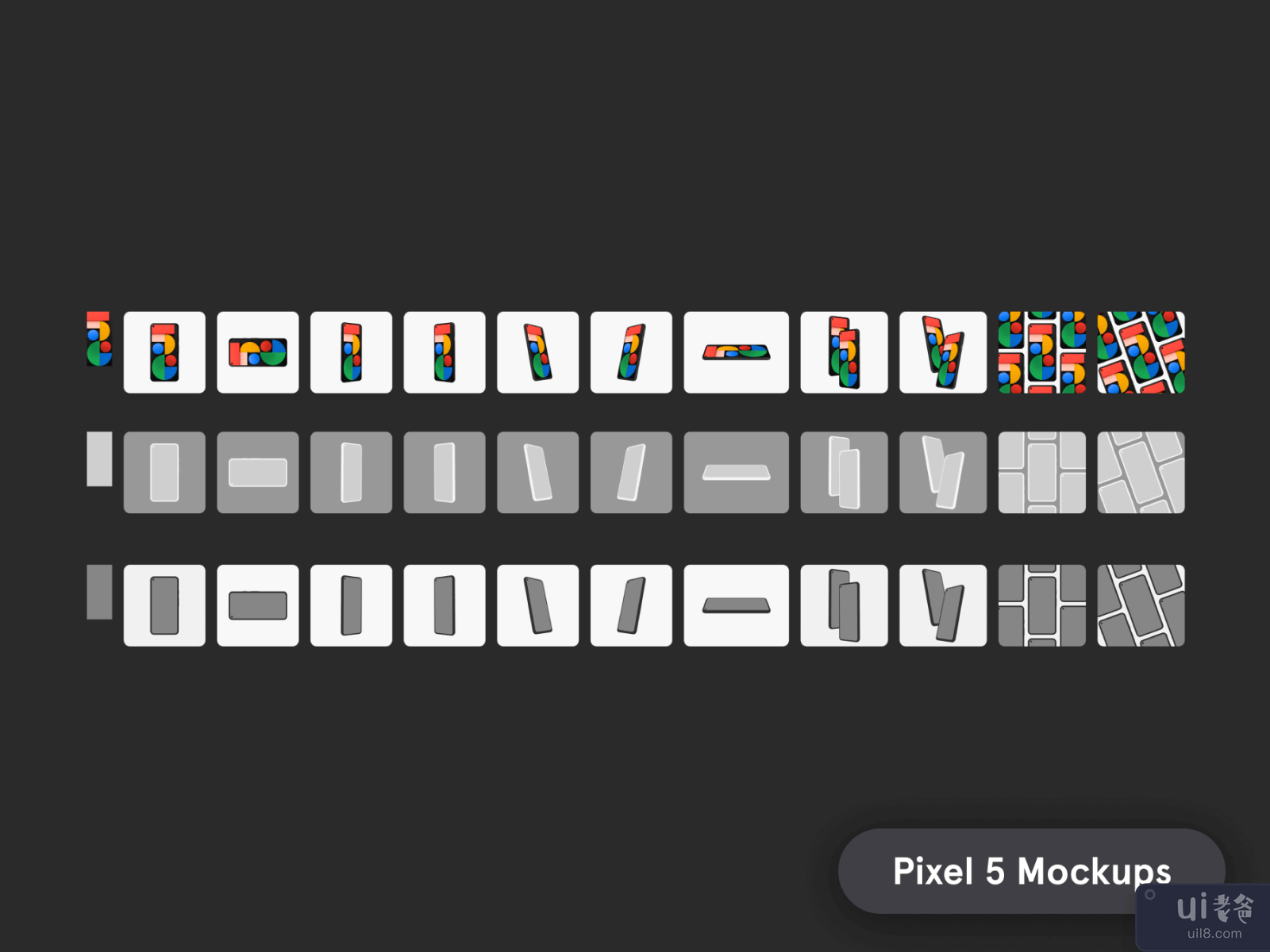 Google Pixel 5 Figma 模型(Google Pixel 5 Figma Mockups)插图