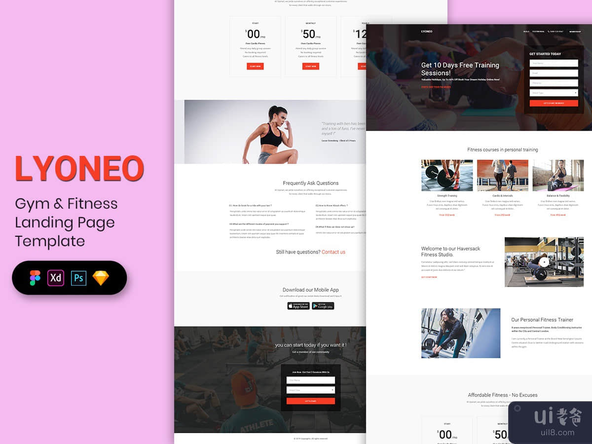 Gym & Fitness Landing Page Template