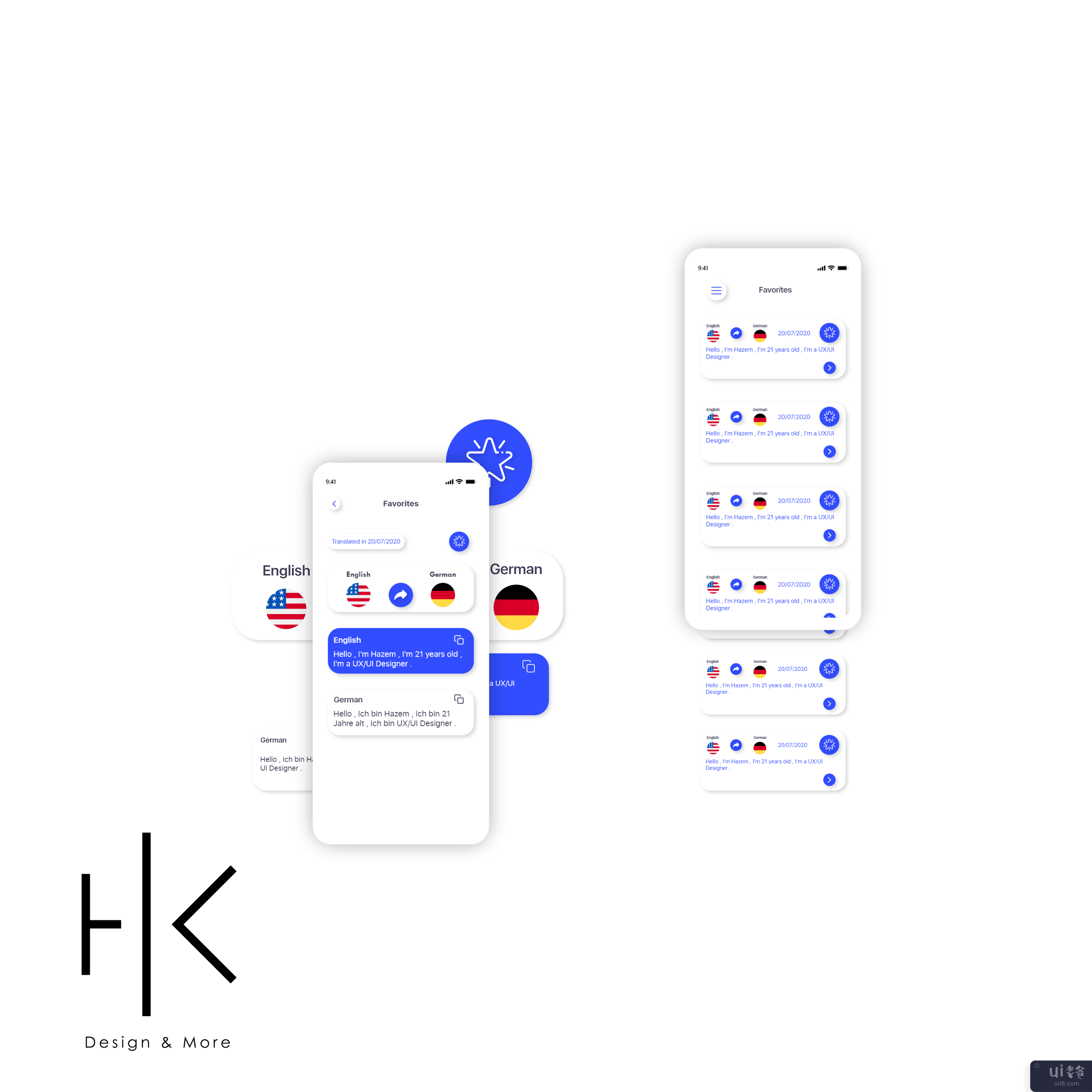 UI 设计工具包（翻译应用程序）(UI Design Kit (Translator App))插图