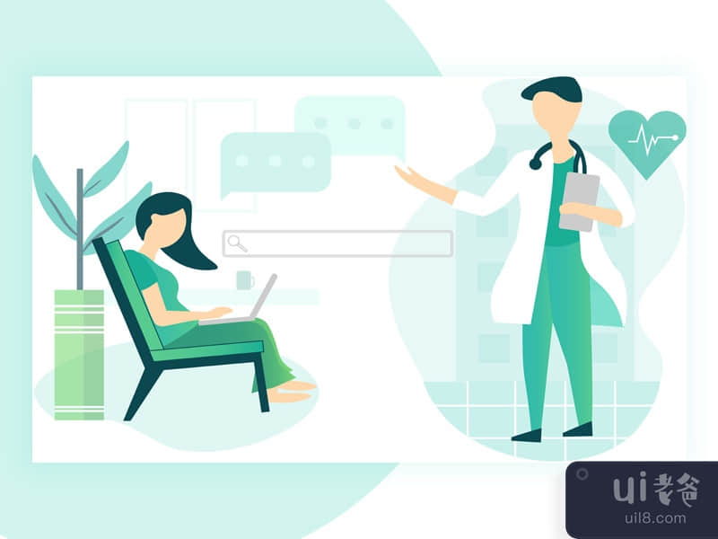 Health care UI web page Flat Illustration