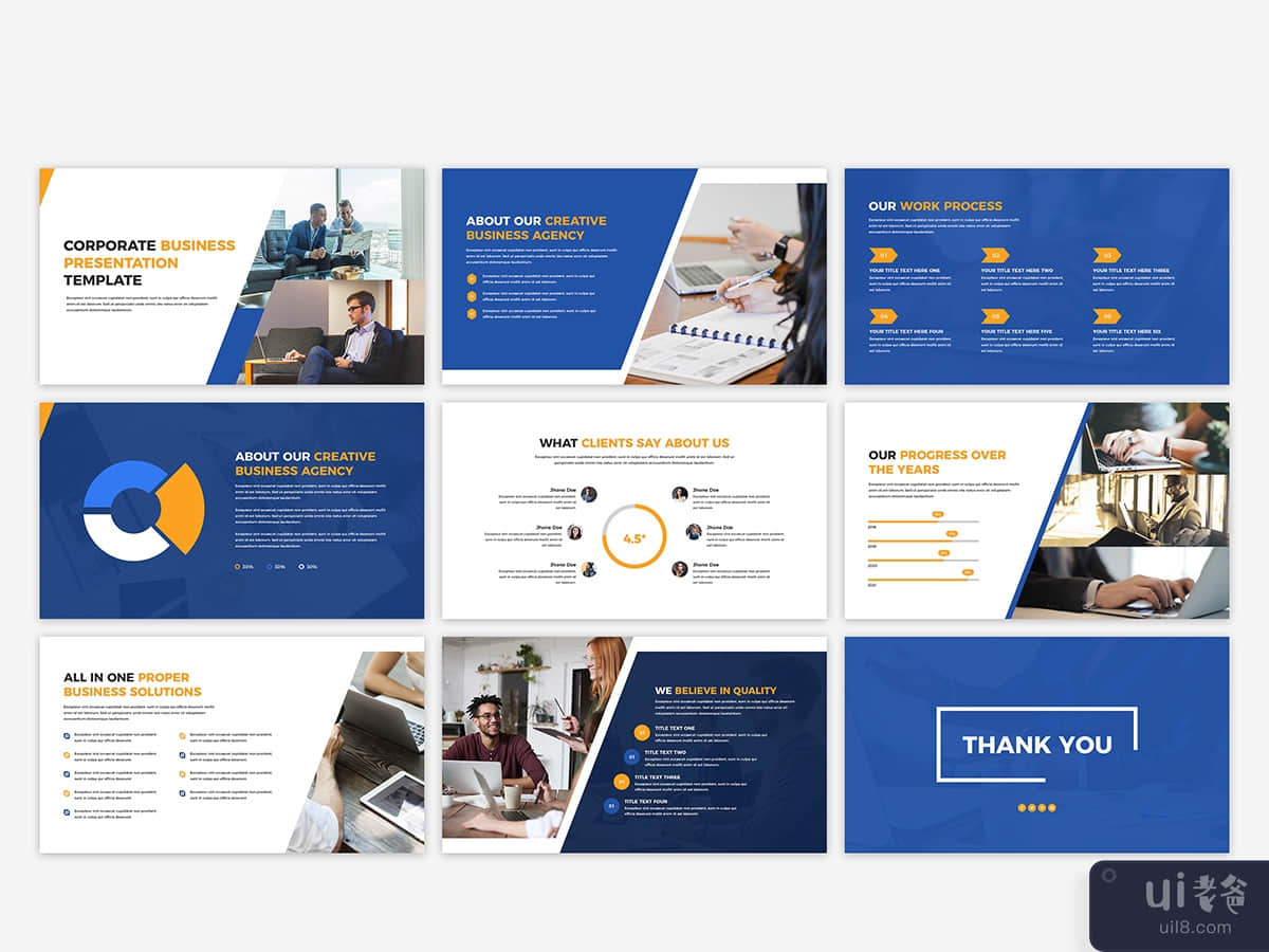 企业业务演示模板设计(Corporate business presentation template design)插图