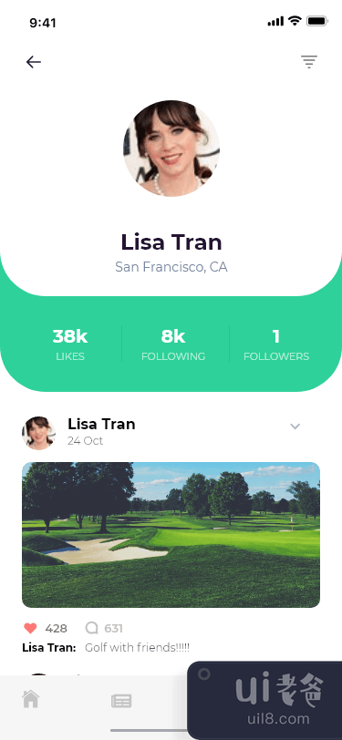 高尔夫社交应用程序 UI KIT(Golf Social App UI KIT)插图