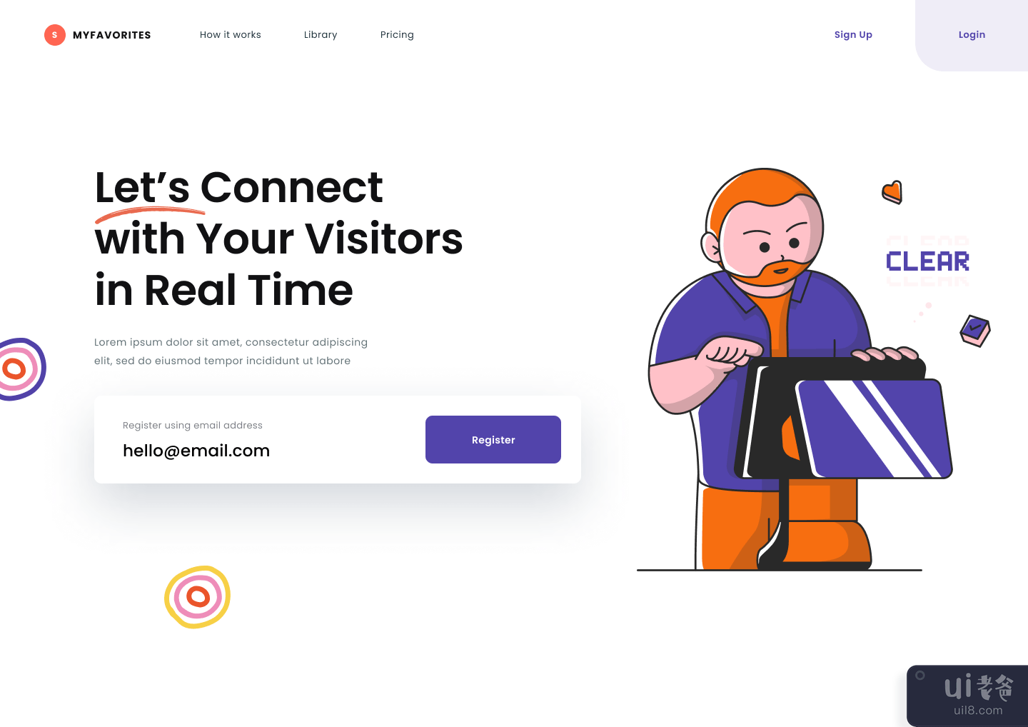 带有生活方式插图 V1.4 的登陆页面(Landing Page With Lifestyle Illustration V1.4)插图