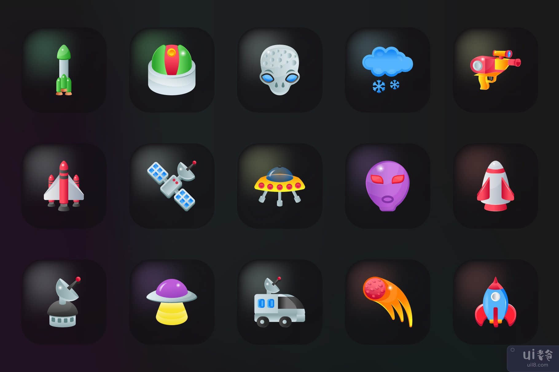 30 个空间图标-酷平面图标(30 Space Icons - Cool Flat Icons)插图6