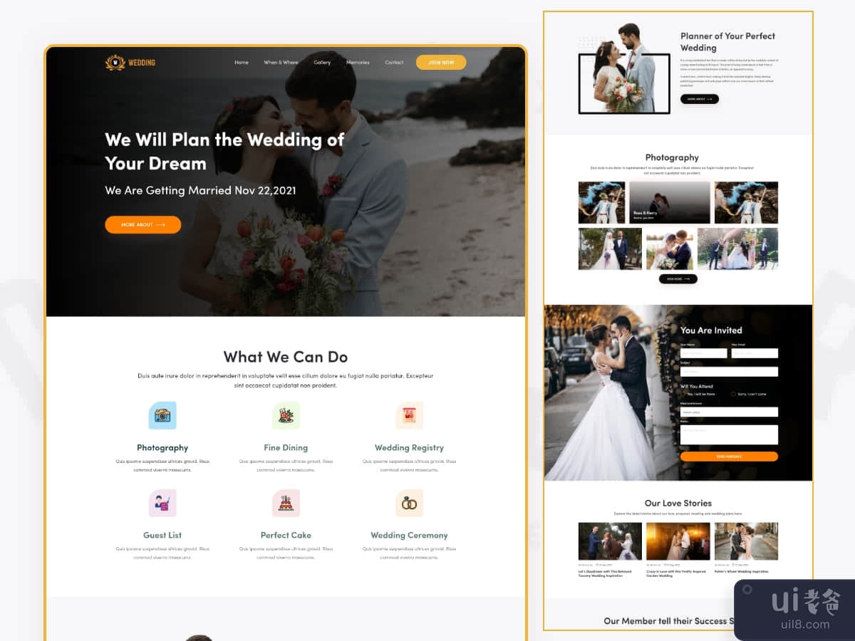 Creative - Wedding Landing Page UI Design 