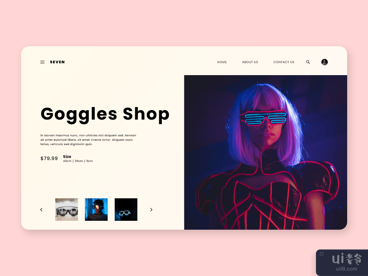 Goggle Shop - E-Commerce web concept