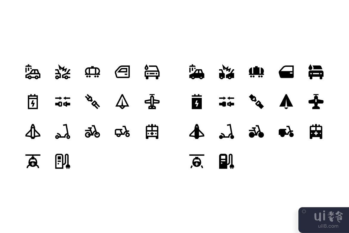 34 运输图标(34 Transport icons)插图
