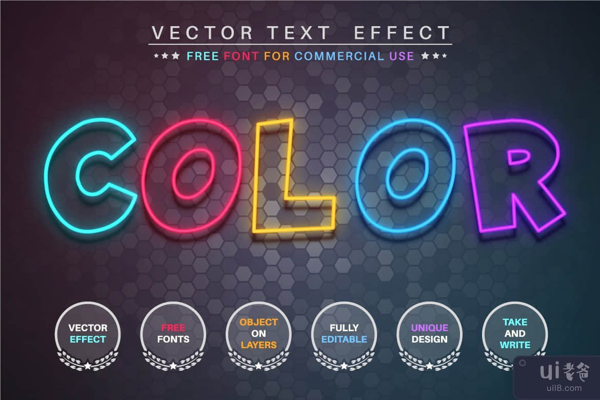 颜色类 - 可编辑的文本效果、字体样式(Color class - editable text effect, font style)插图1