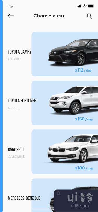 汽车租赁 iOS 应用程序概念(Car Rental iOS App Concept)插图