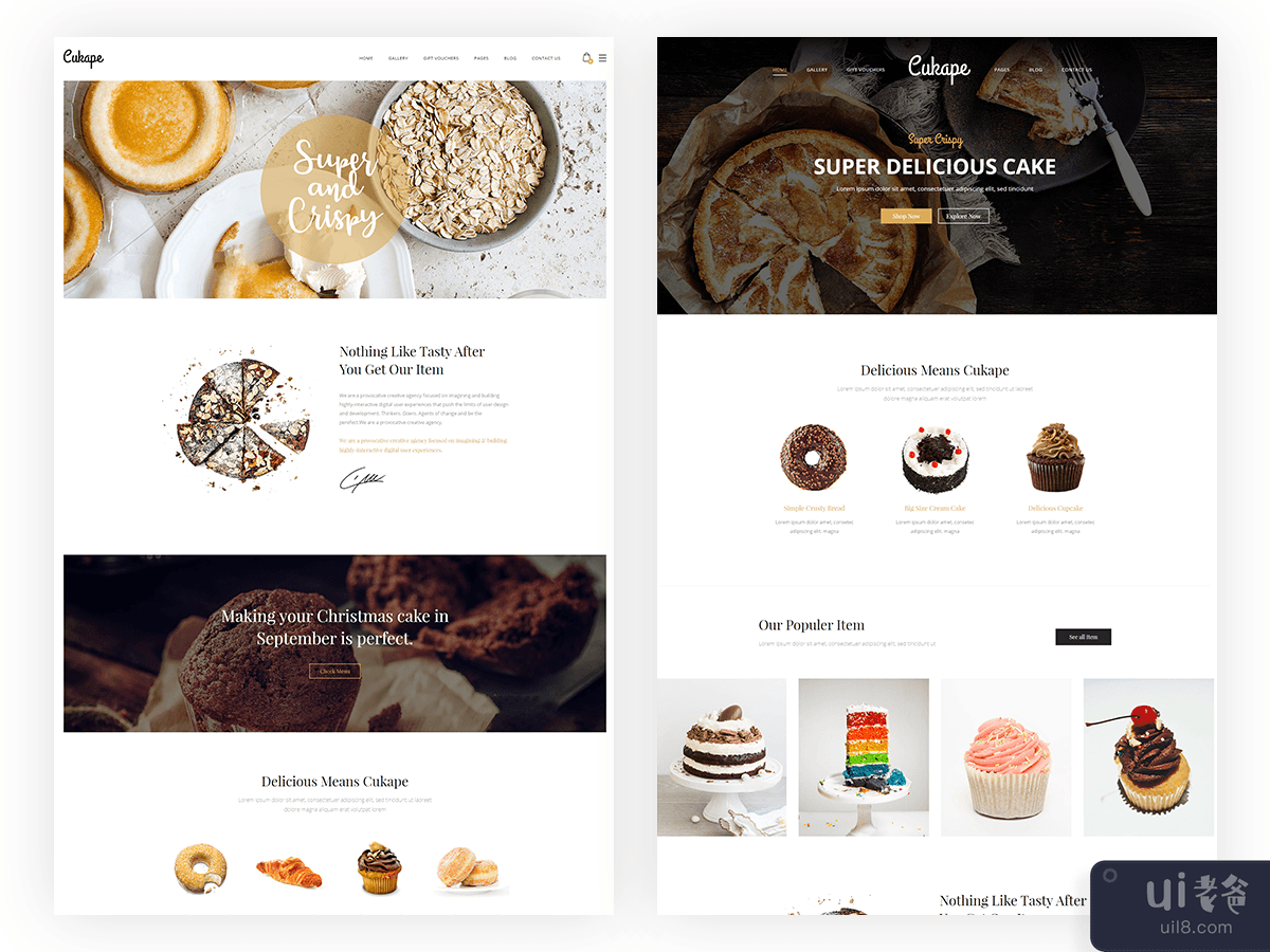 Restaurant Cakes and Coffee Shop Template 