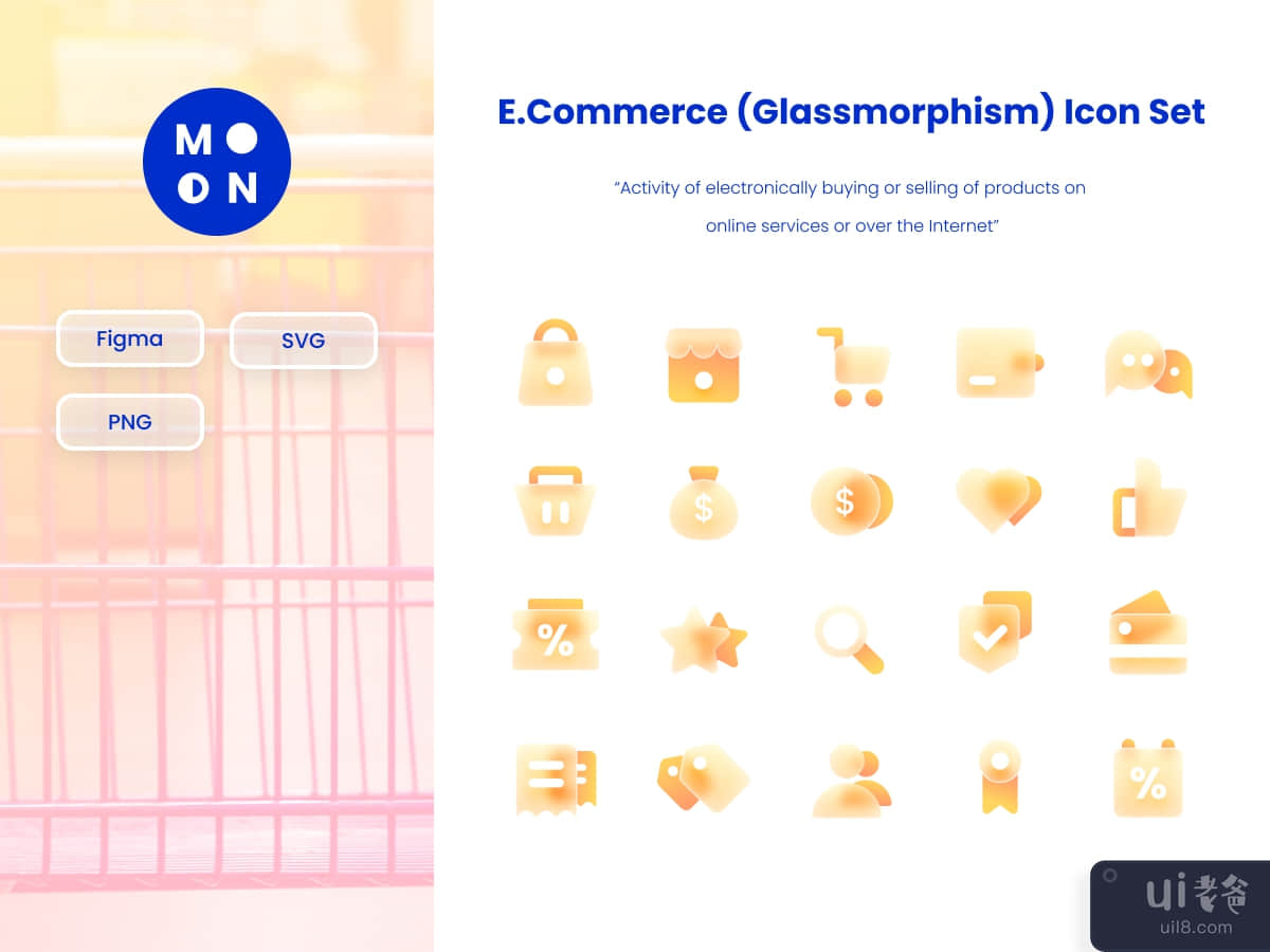 Ecommerce (Glass Morphism) Concept Icon Set
