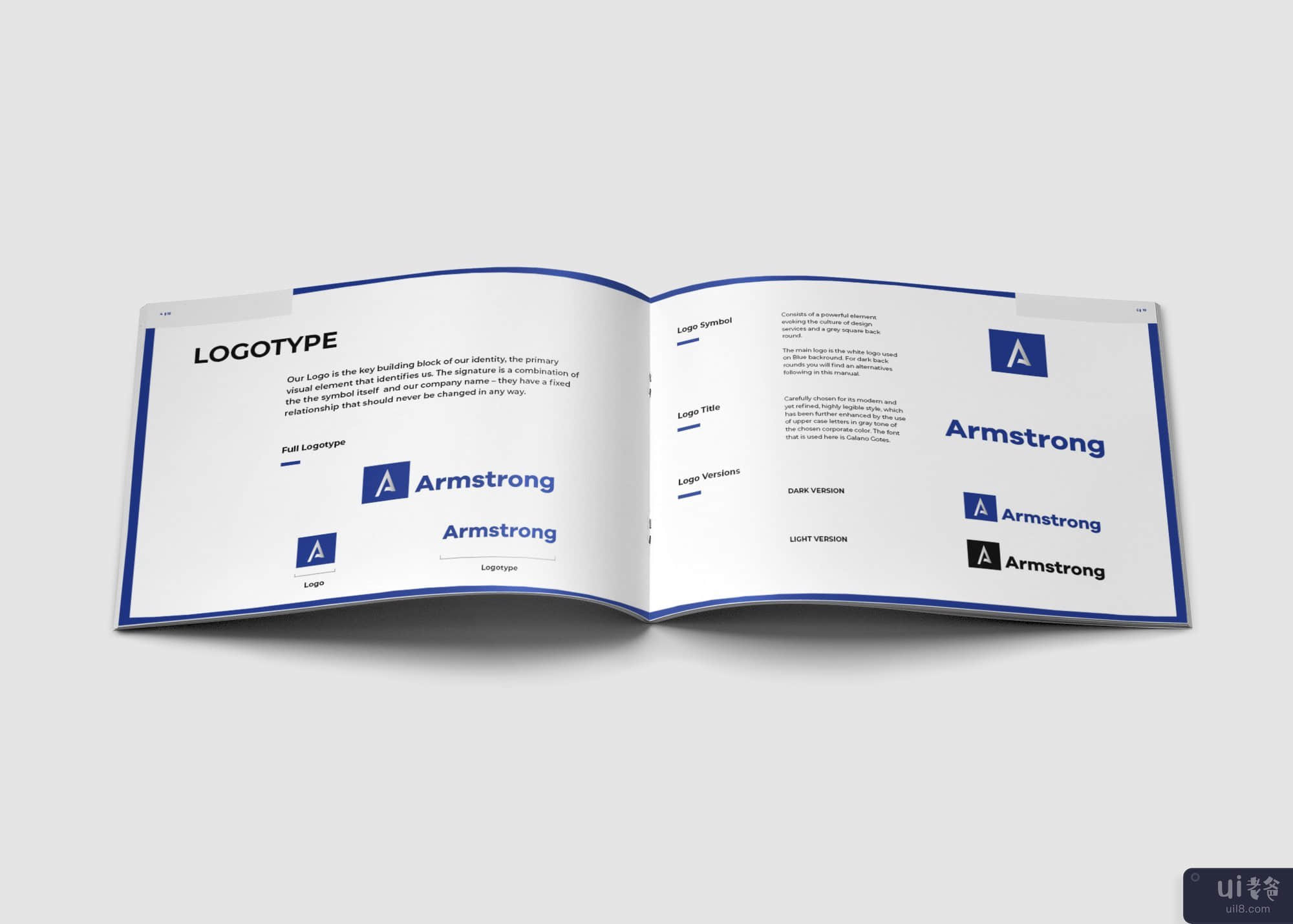 蓝色品牌手册模板宣传册|设计模板(Blue Brand Manual Template Brochure| Indesign Template)插图2