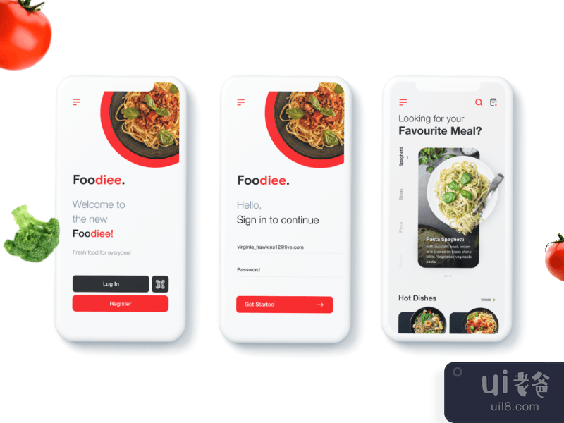 Foodiee - 移动 UI 套件(Foodiee - Mobile UI Kit)插图2