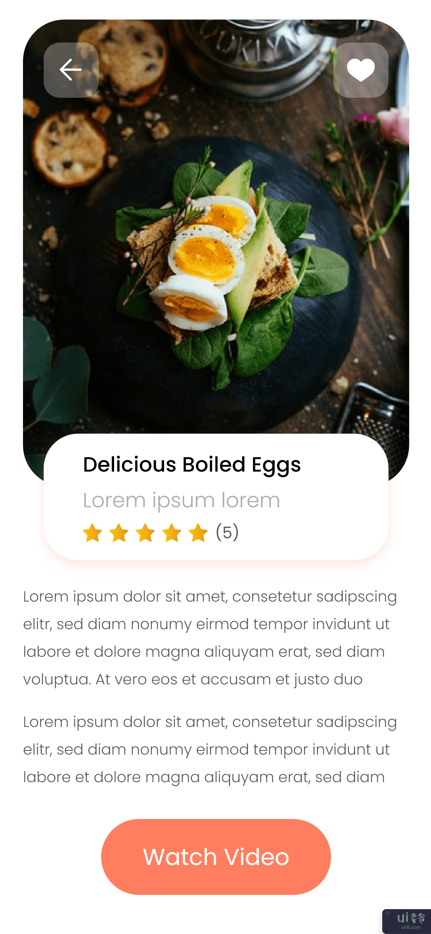 早餐食谱应用程序用户界面(Breakfast Recipes App UI)插图1
