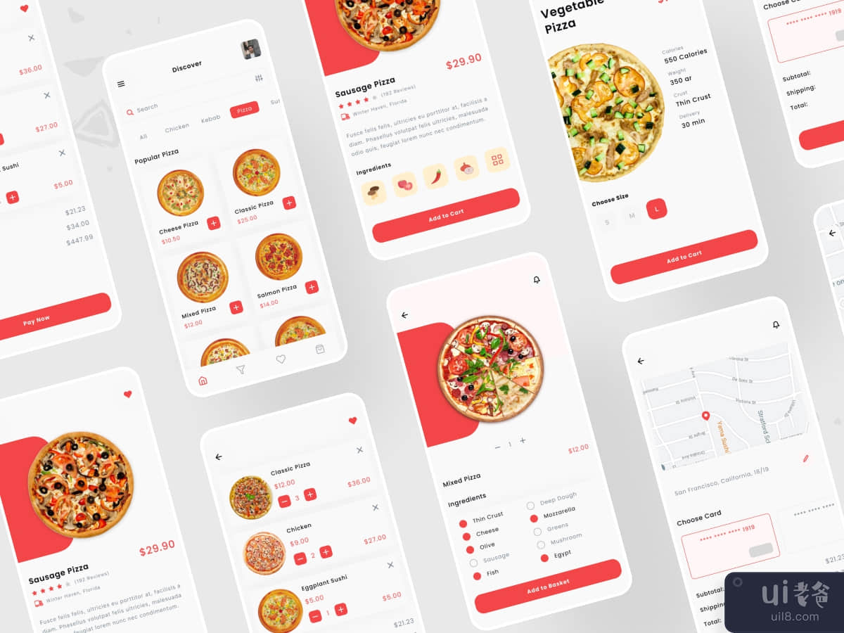 Pizza Delivery App UI kit