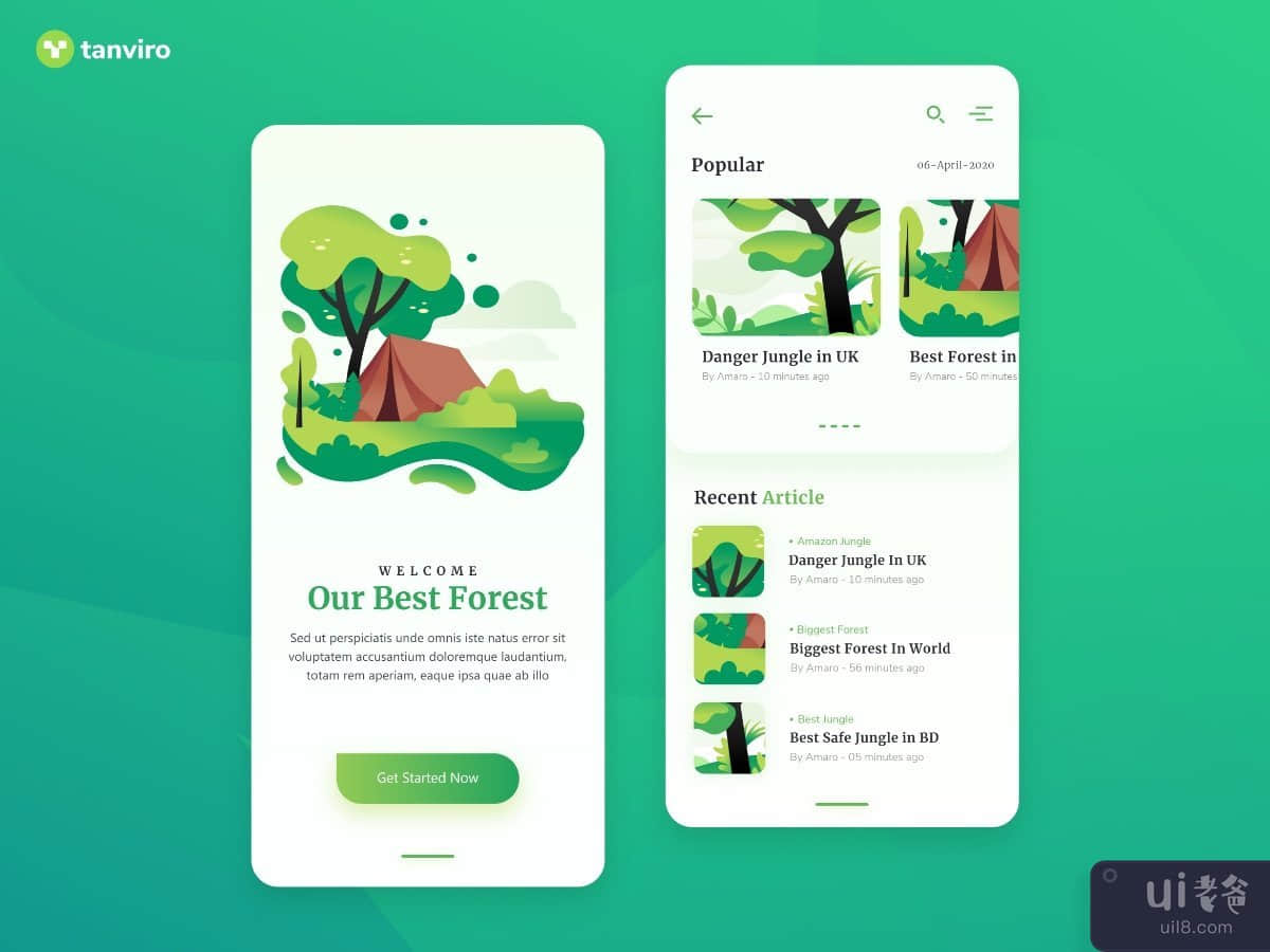 Illustration Modern Mobile App UI Design
