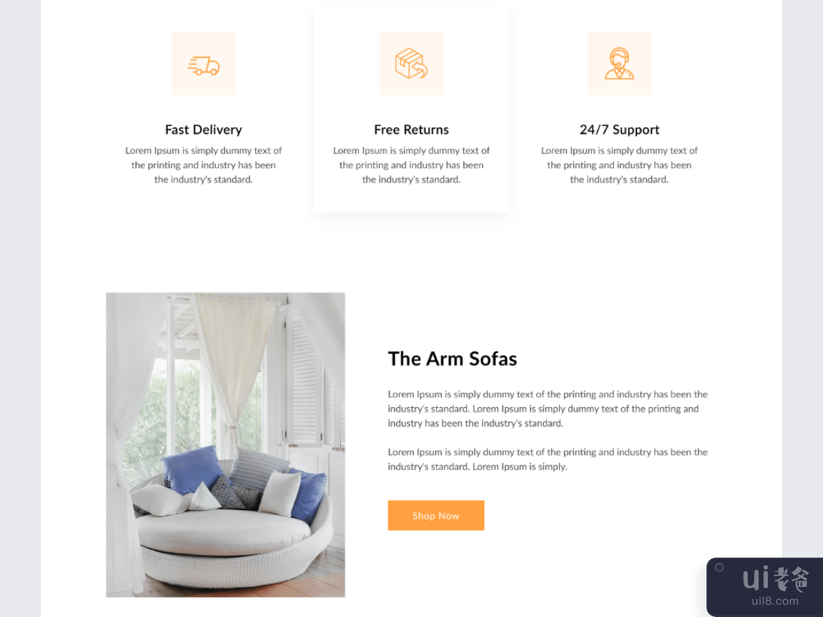 电子商务家具网站登陆页面(E-Commerce Furniture website Landing Page)插图3