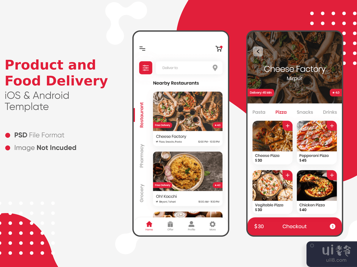 food delivery app ui