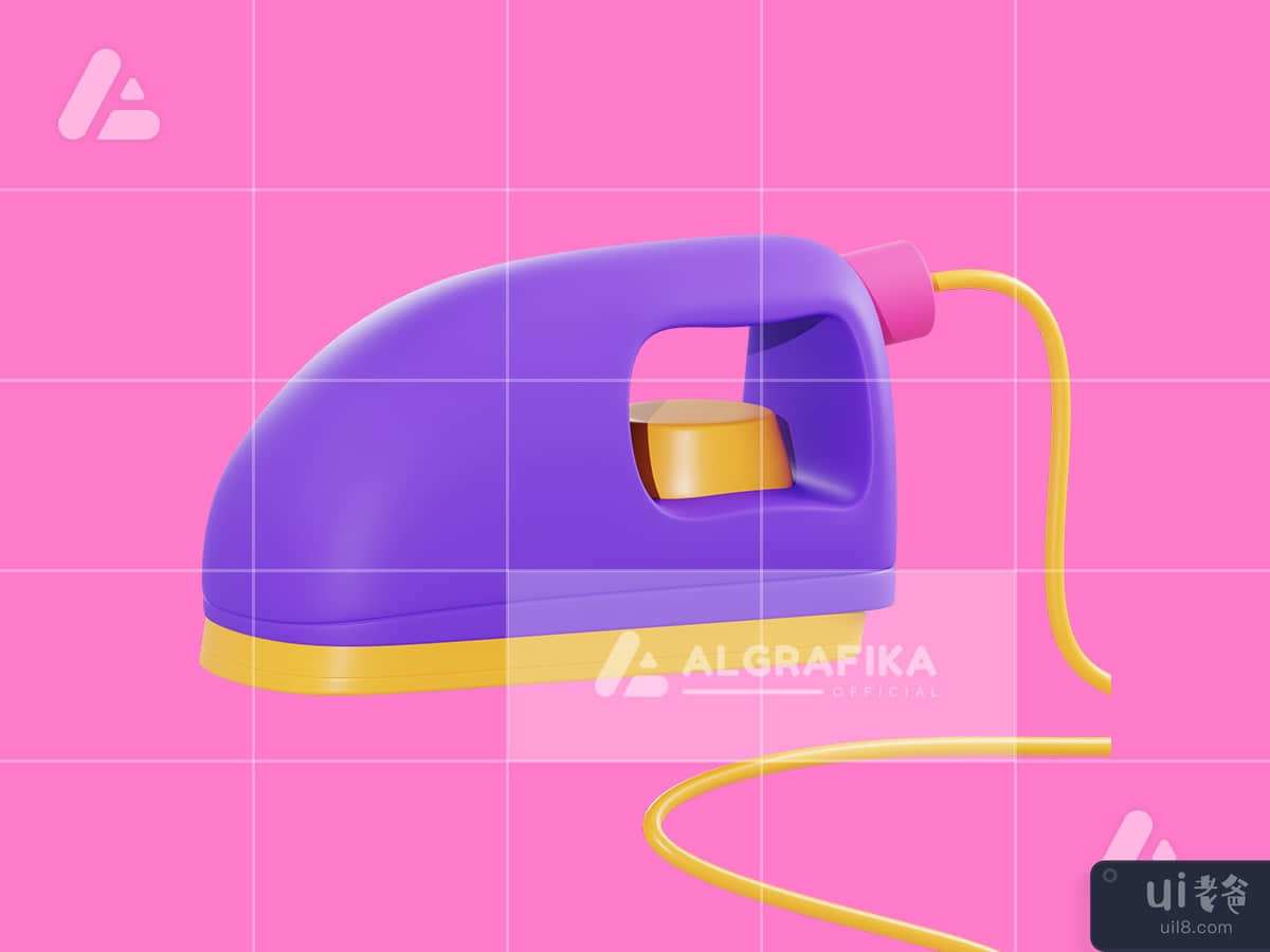 3d illustration electric iron object