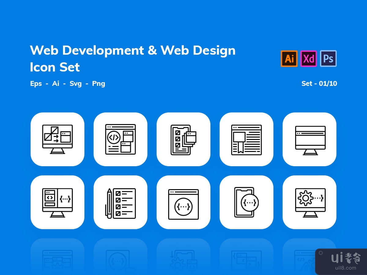 Web Development and Web Design Icon Set (Outline) # 01_10