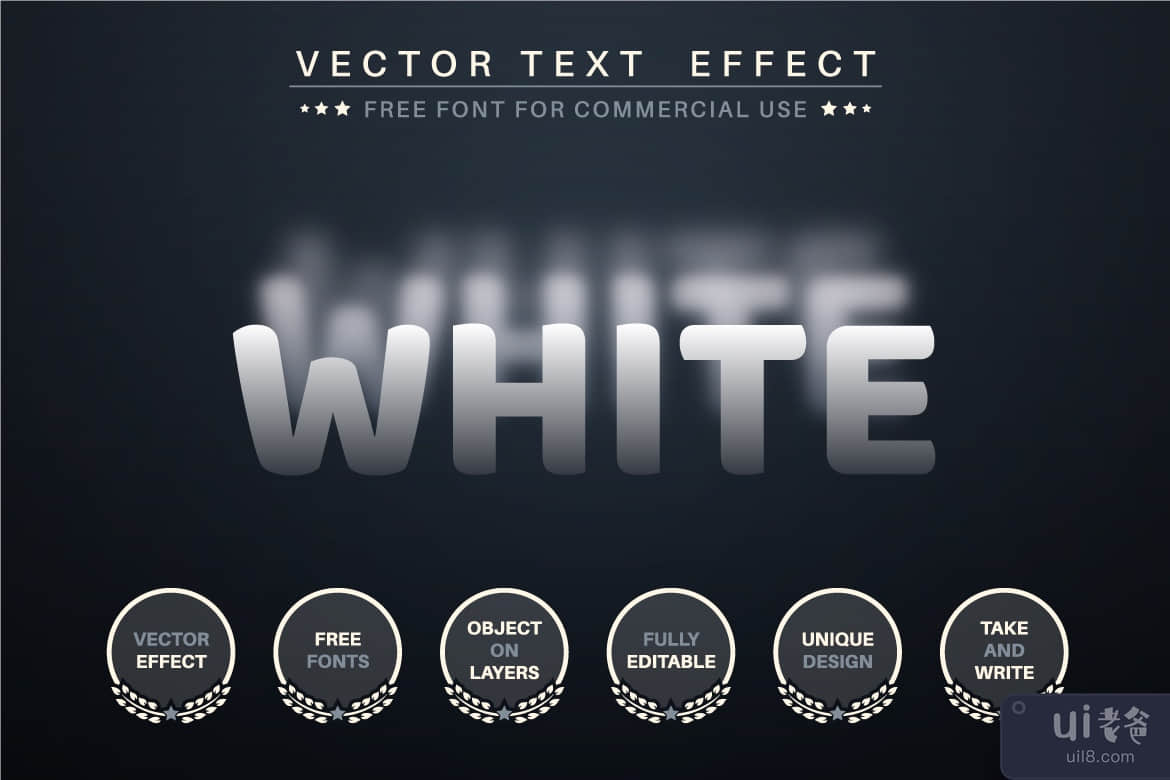 焦点模糊 - 可编辑的文本效果，字体样式(Focus Blur - Editable Text Effect, Font Style)插图1