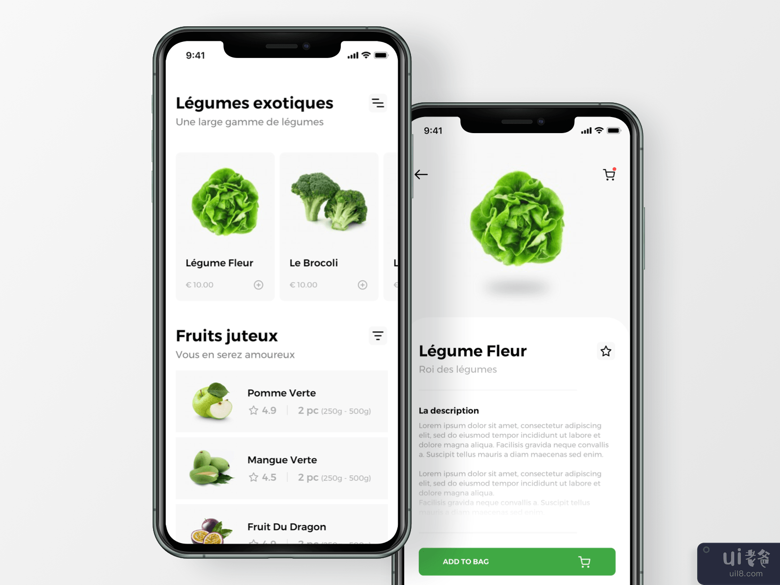 Vegetables and Fruits UI App