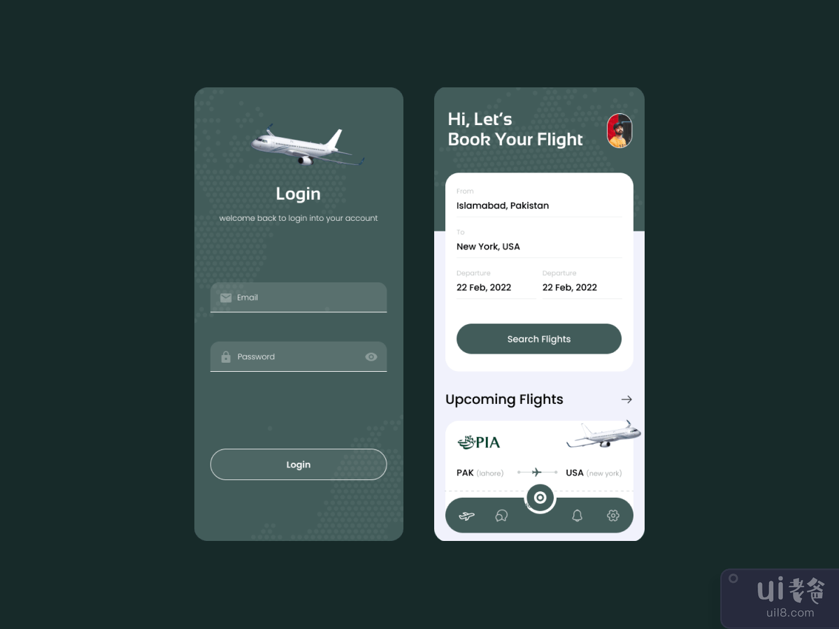 航空公司航班预订应用程序UI设计(Airline Flight Booking App UI Design)插图