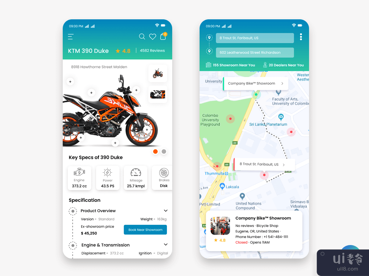 自行车门户或查找自行车商店移动应用模型设计(Bike Portal or Find Bike Store Mobile App Mockup design)插图2