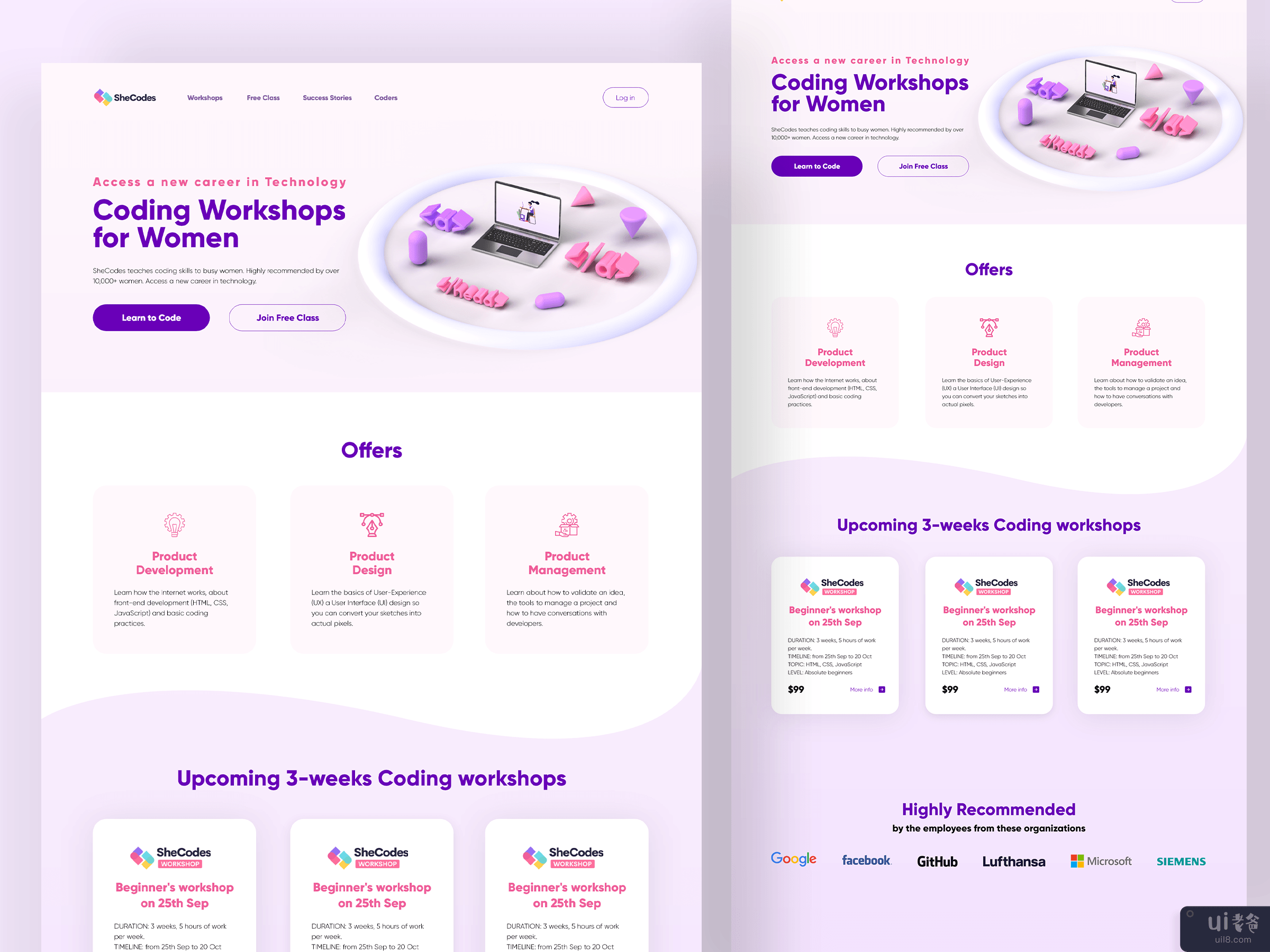 SheCodes 登陆页面重新设计挑战 || UI/UX 案例研究(SheCodes Landing page Redesign challenge || UI/UX Case study)插图1