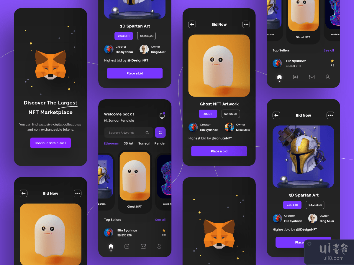 NFT Market Mobile App UI Kits