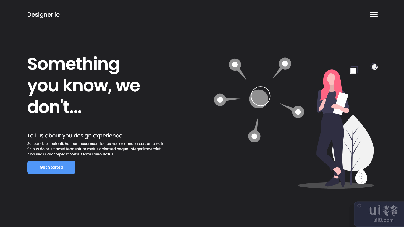 设计师 io 网络概念黑暗(Designer io web concept dark)插图
