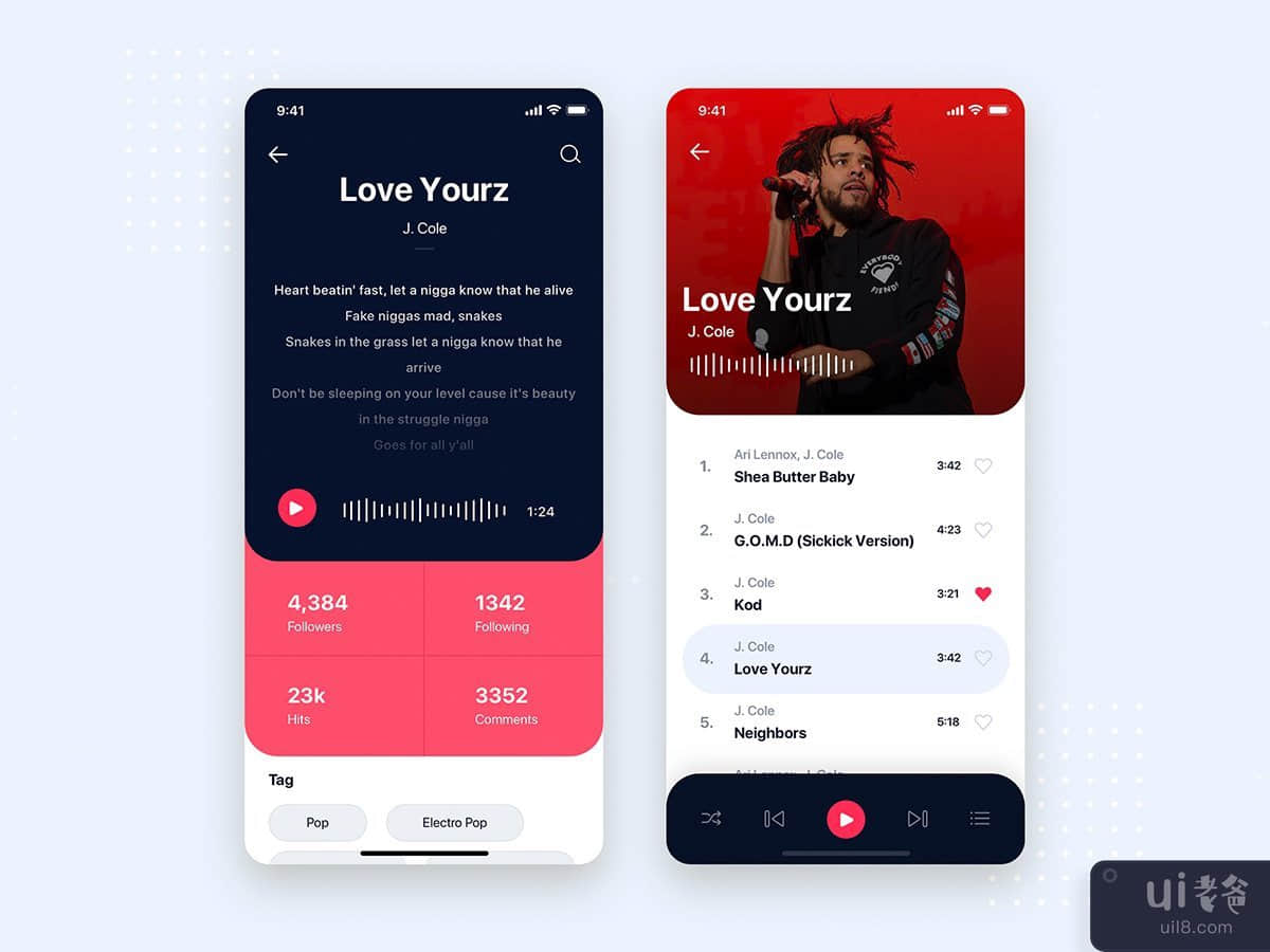 Music Mobile App UI Kit Template