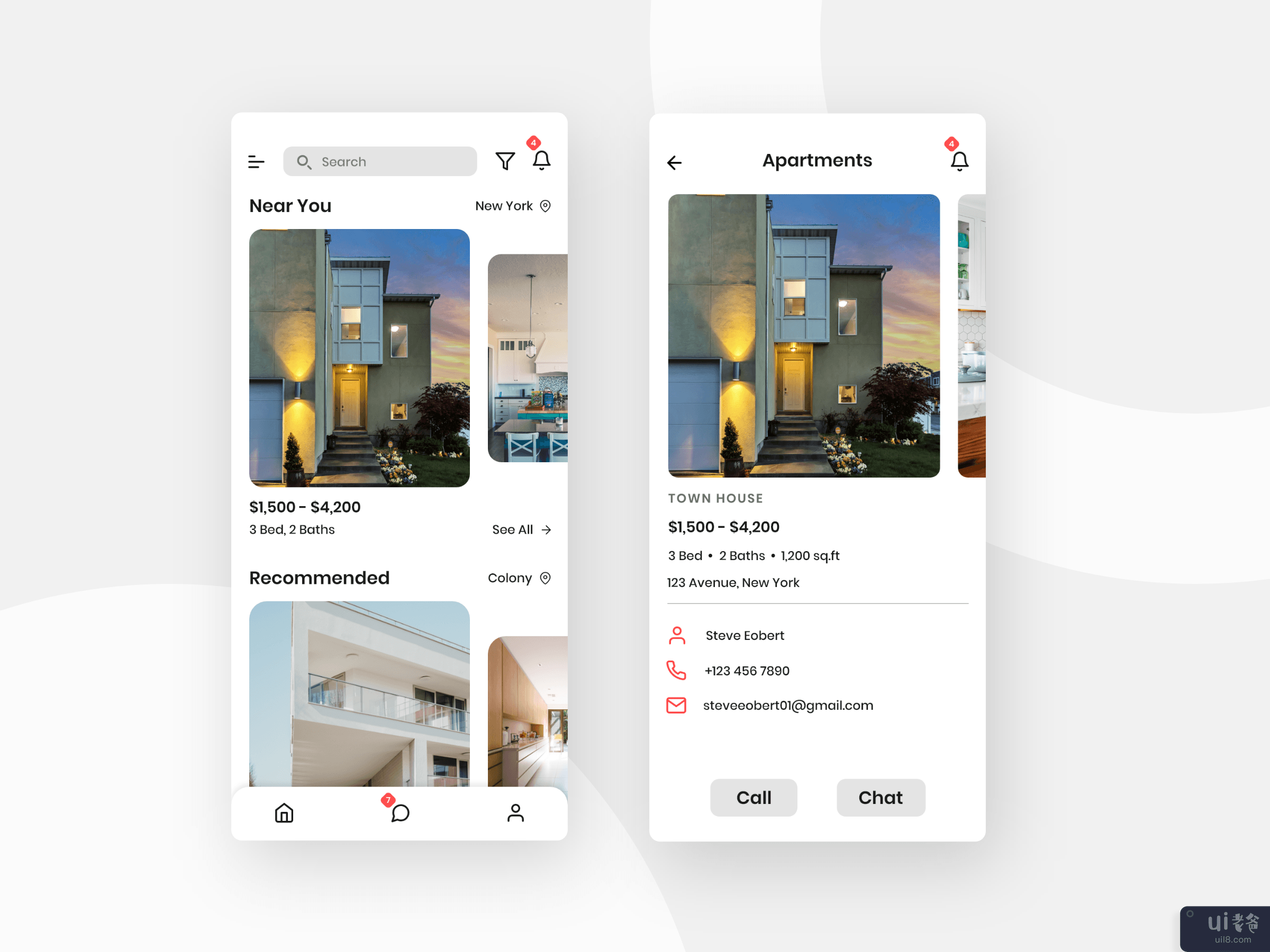 真实状态应用程序 UI 概念(Real State App UI Concept)插图