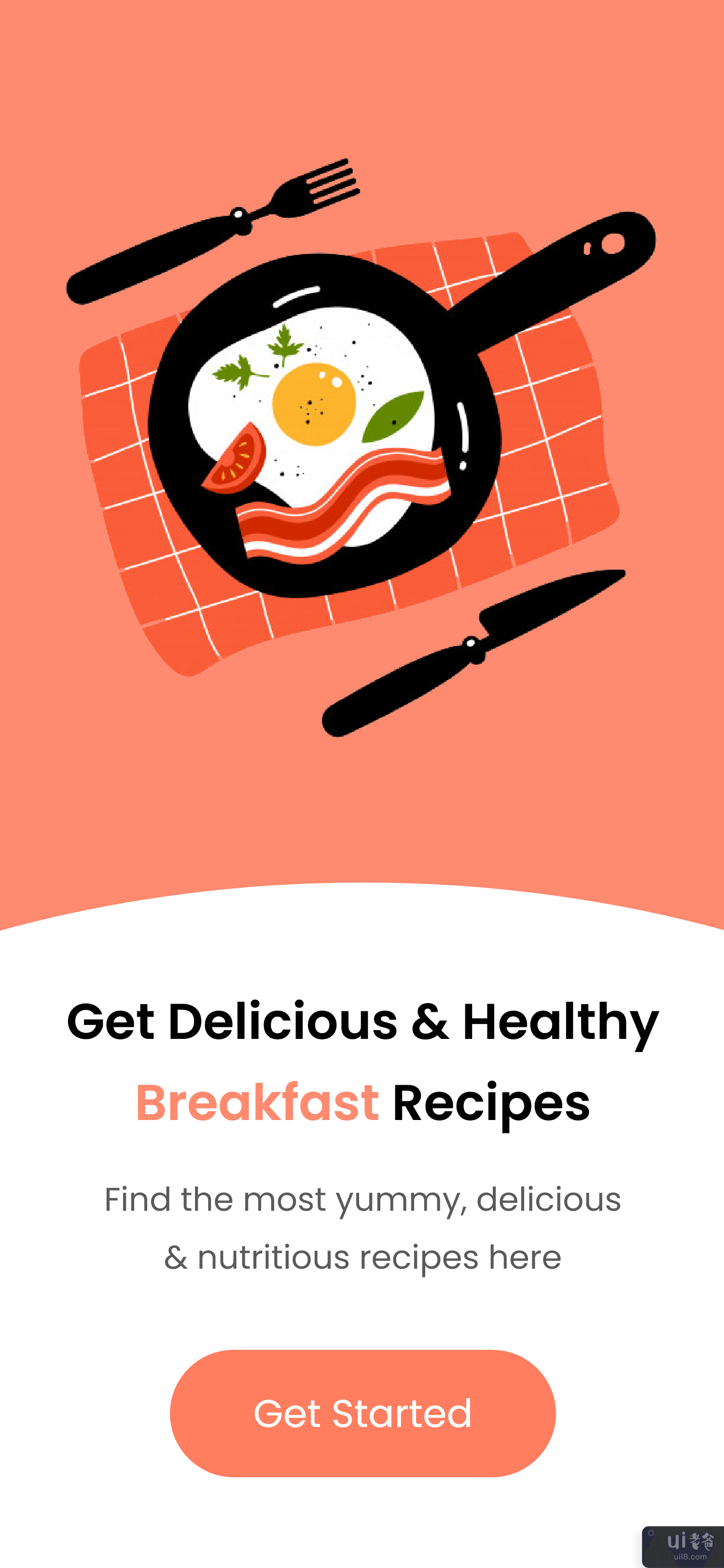 早餐食谱应用程序用户界面(Breakfast Recipes App UI)插图2