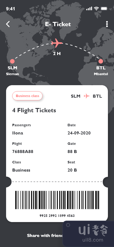 飞行旅行用户界面(Flight Trip UI)插图1
