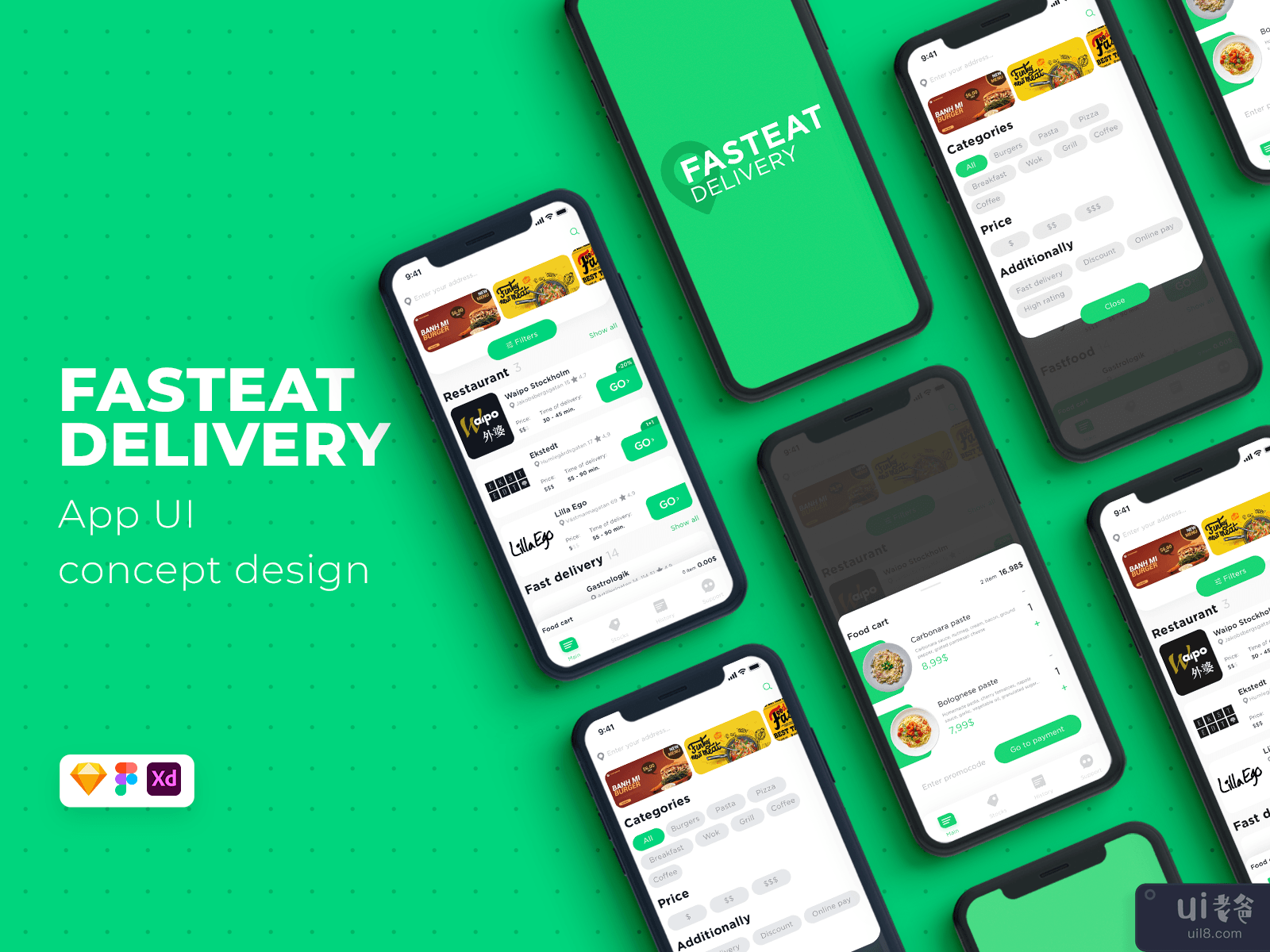 FastEat Delivery UI 概念(FastEat Delivery UI concept)插图4