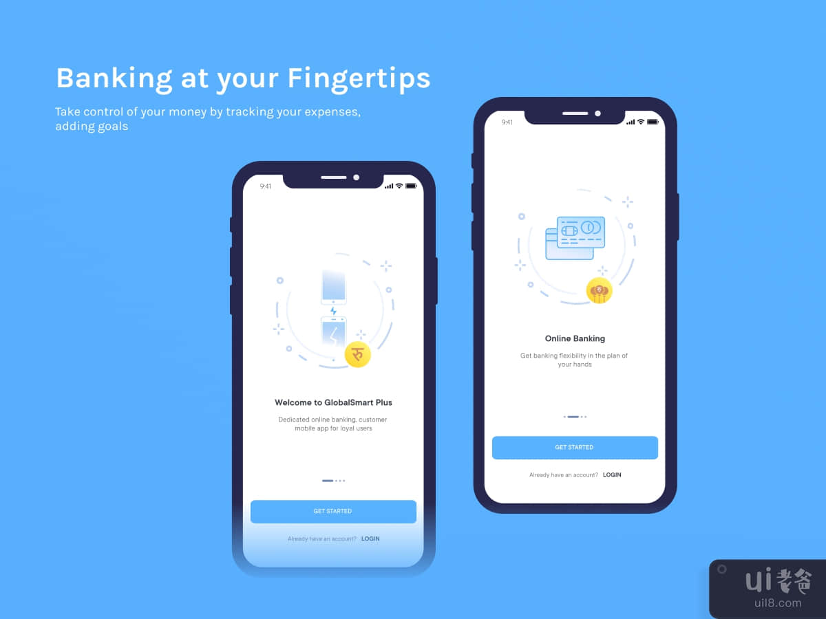 Onboarding payment app screens Modern and simplified illustration