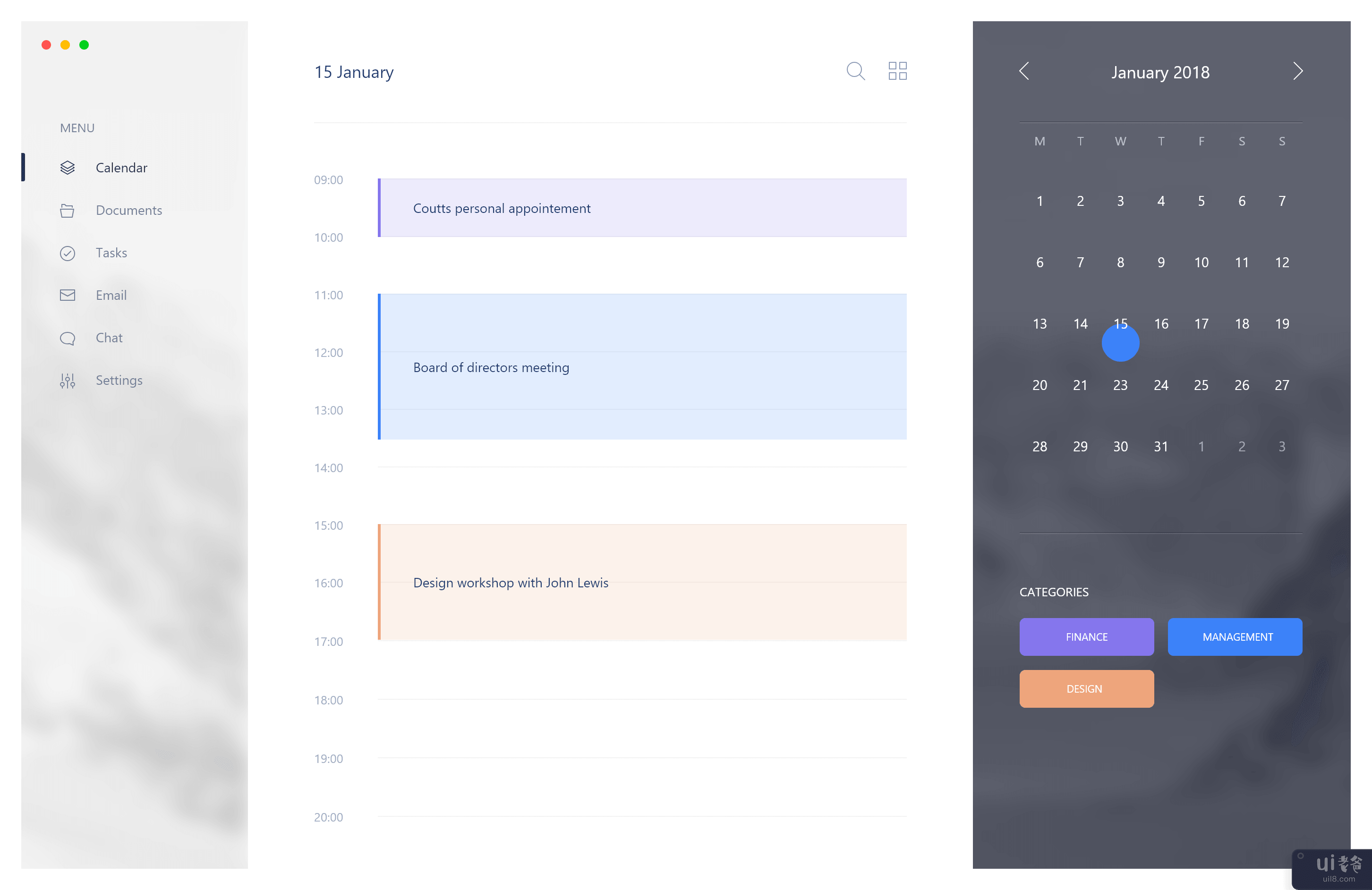 流畅的 UI 日历(Fluent UI Calendar)插图