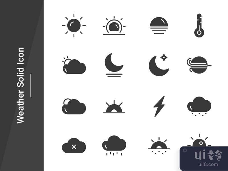 天气实心图标(Weather Solid Icon)插图