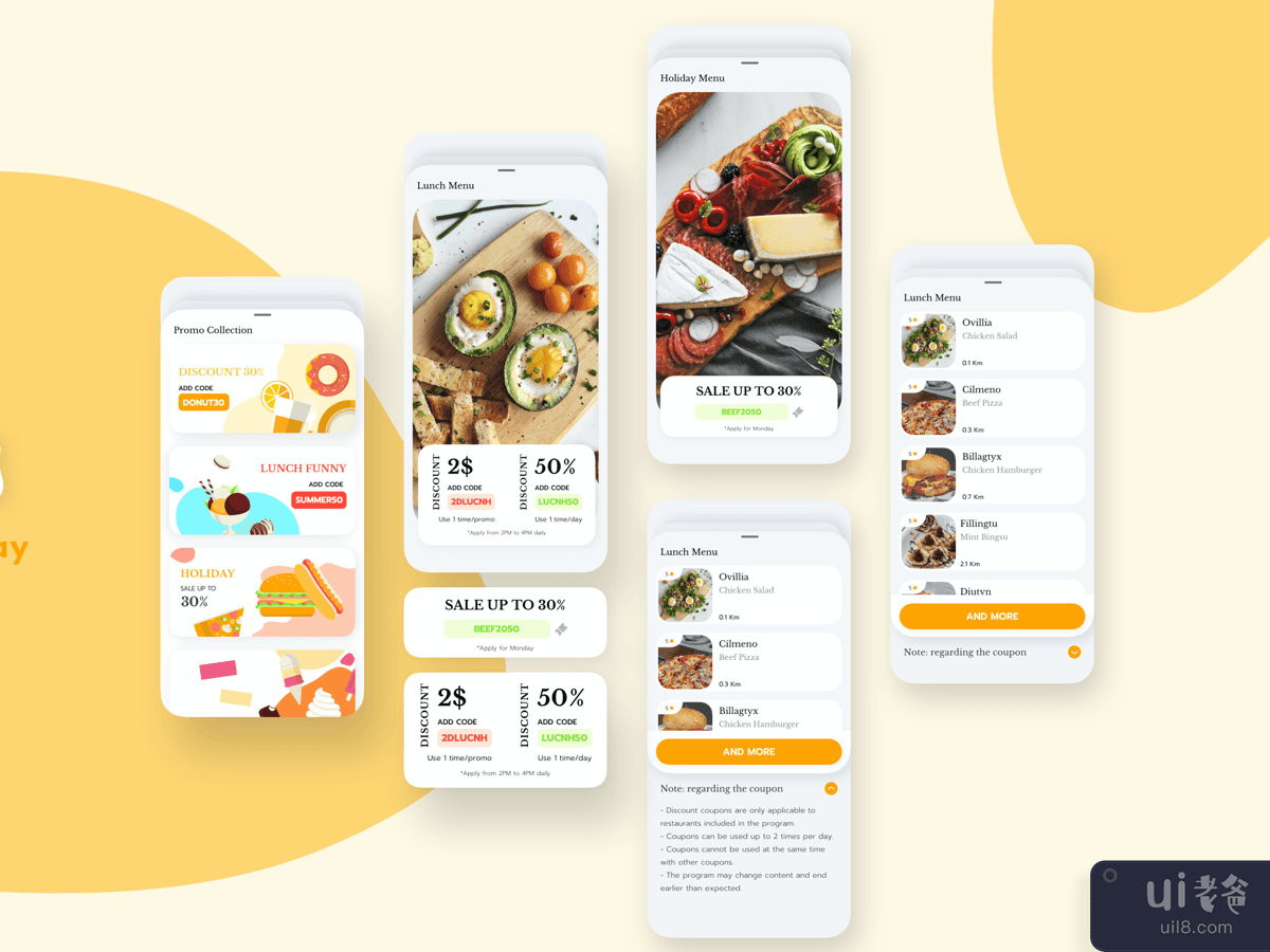 Promotion Food and Delivery App Mobile UI Kit 