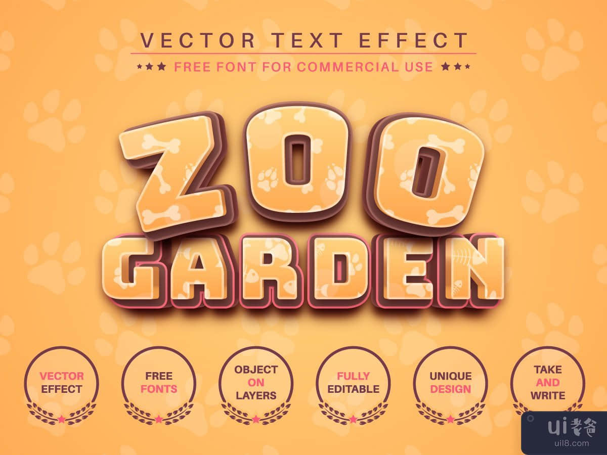 Zoo Garden - editable text effect, font style