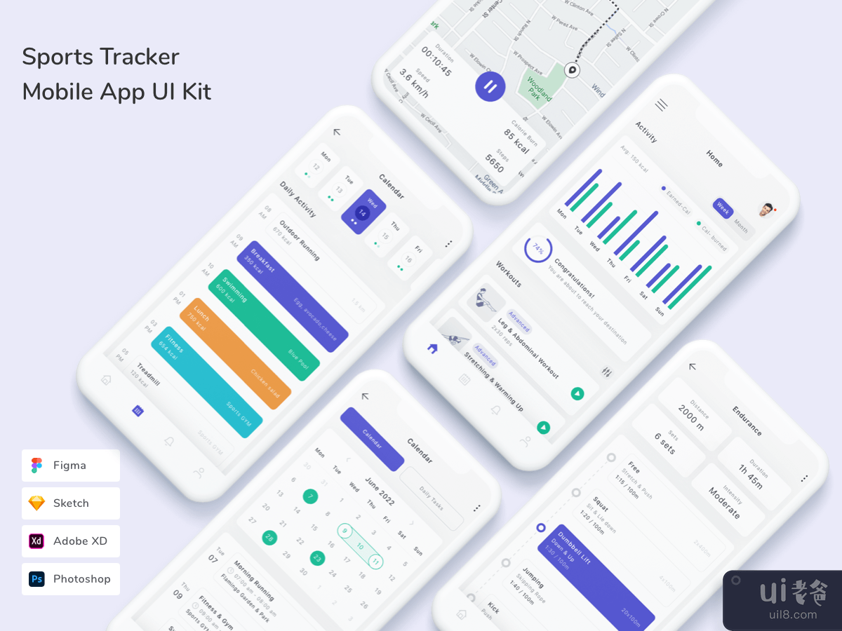 Sports Tracker Mobile App UI Kit