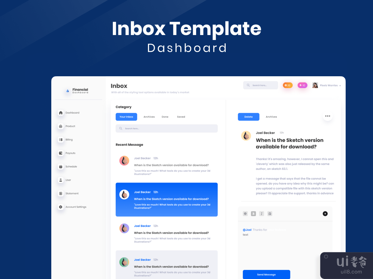 Inbox Dashboard - Design